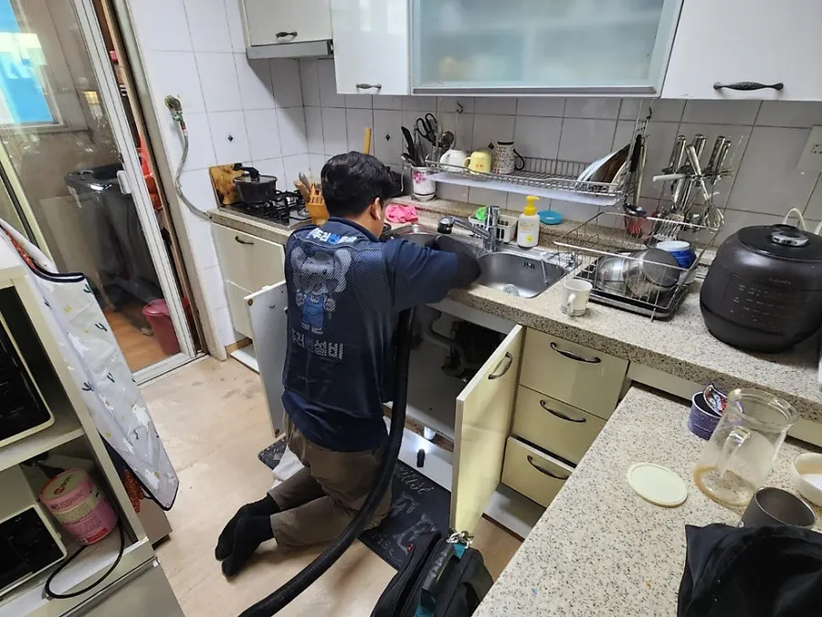 대전 싱크대막힘 작업 사진